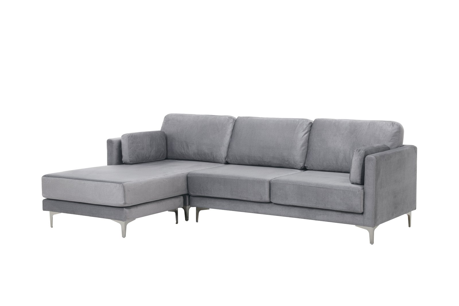 HN-033 grey modular sofa with ottoman and slim metal legs