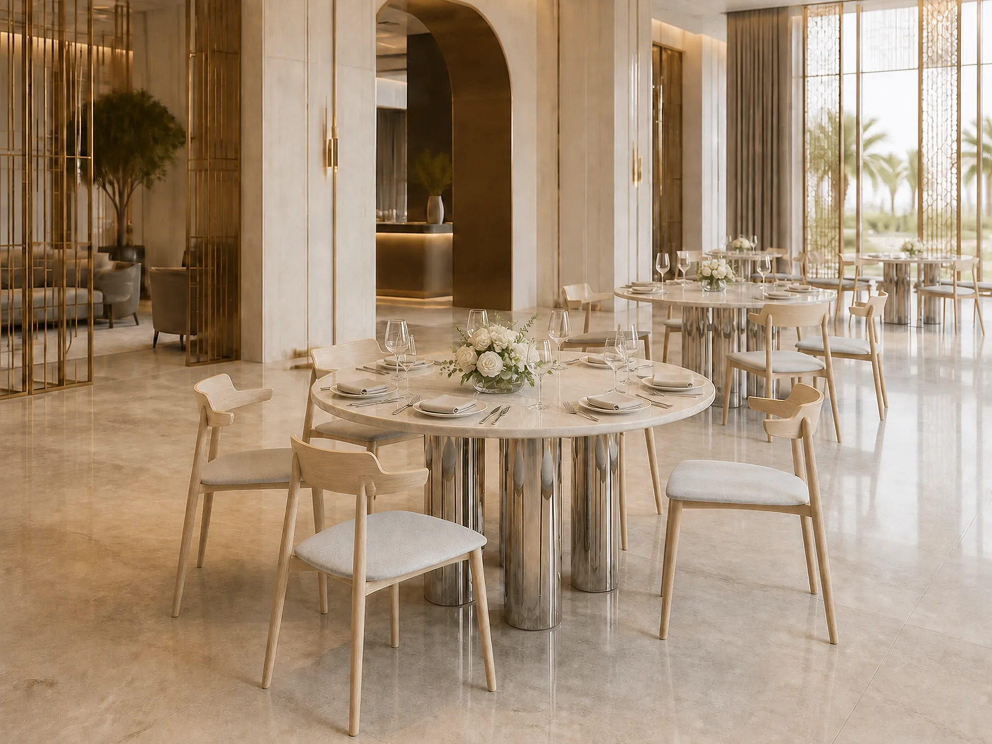 Natural dinning table set